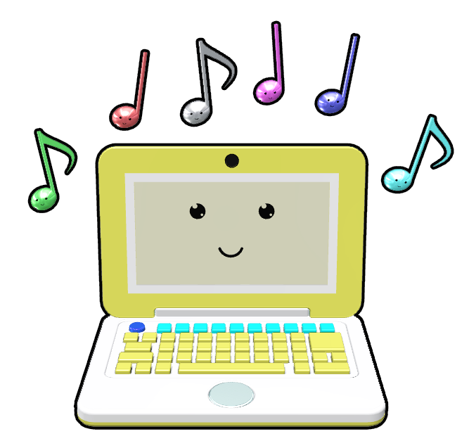 ノートPC　子供用　顔　おんぷ